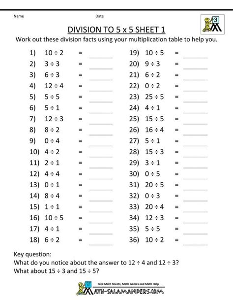 Multiplication And Division Worksheets Grade Multiplication Worksheets