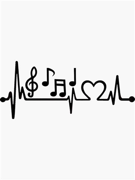 Music Heartbeat Sticker Sticker For Sale By Jennavalentin Redbubble