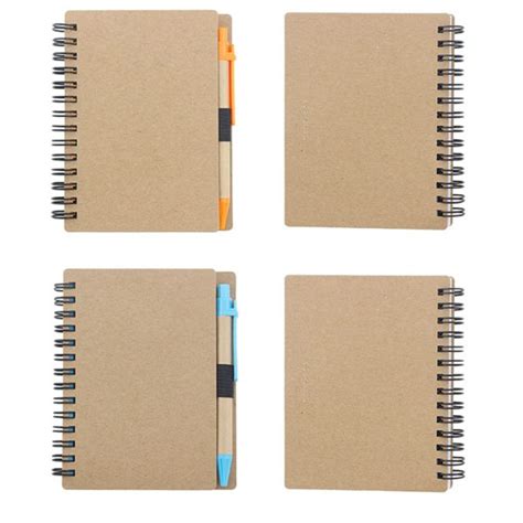 Kraft Paper Spiral Bound Notebook Promo Items Giveaways With