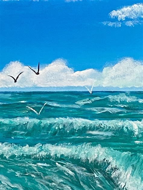 An Original 36 X 24 Acrylic Seascape Painting Etsy