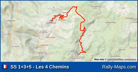 Mapa Harmonogram Profil Elewacji OS 1 3 5 Les 4 Chemins Rallye