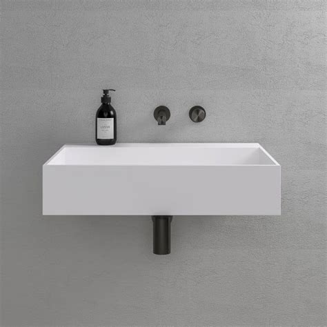 Lusso Stone Ethos Slim Wall Hung Basin Stone Resin Basins