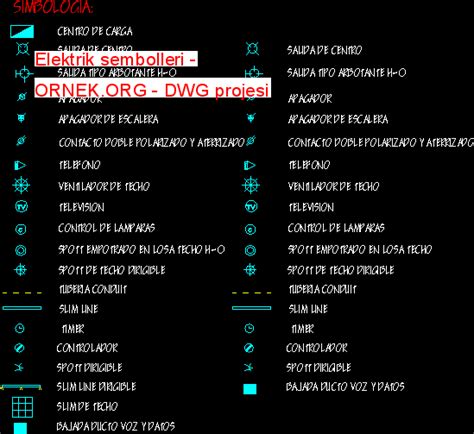 Proje Sitesi Elektrik Sembolleri Autocad Projesi