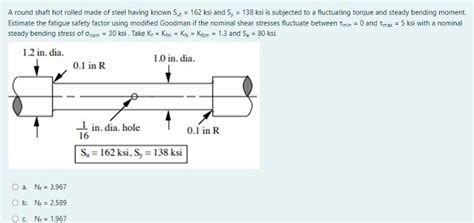 Solved A Round Shaft Hot Rolled Made Of Steel Having Chegg