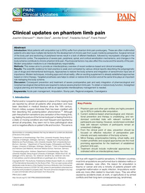 PDF Clinical Updates On Phantom Limb Pain