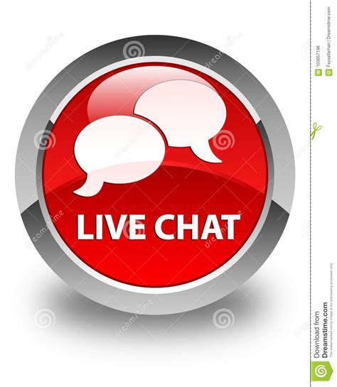 Live Chat Glossy Red Round Button Stock Illustration Illustration Of