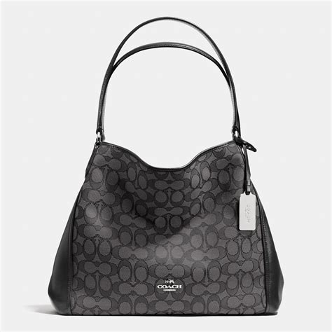 Lyst Coach Edie Shoulder Bag 31 In Signature Jacquard In Black