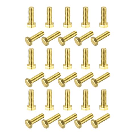 Brass Hex Bolts M5x16mm 30 Pack Fully Thread Grade 4 8 Machine Screws