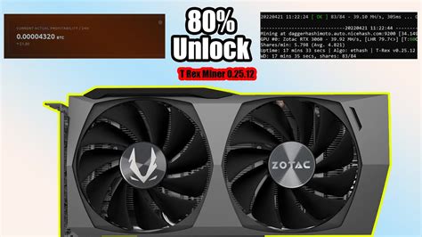 80 LHR Unlock Zotac RTX 3060 With T Rex Miner YouTube