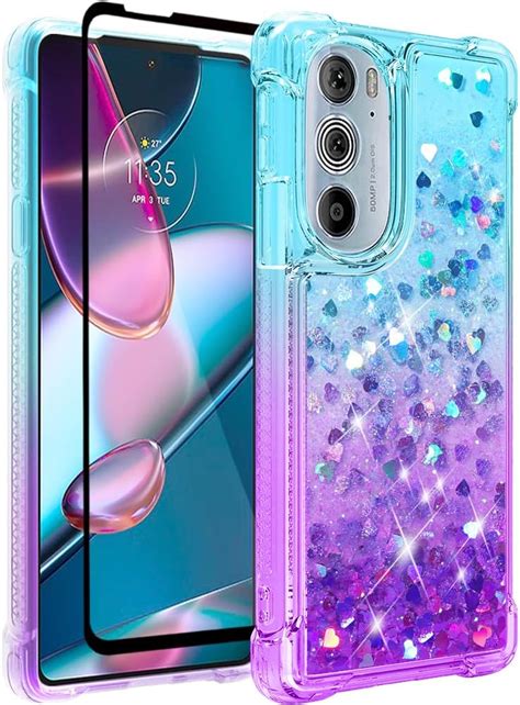 Amazon Guzhthi For Moto Edge Plus Case Clear Glitter Flowing