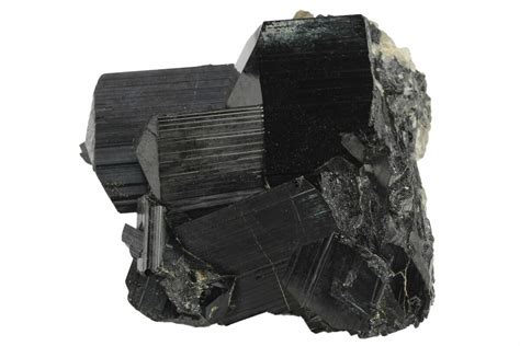 2 7 Striated Tourmaline Schorl Crystals On Smoky Quartz Namibia