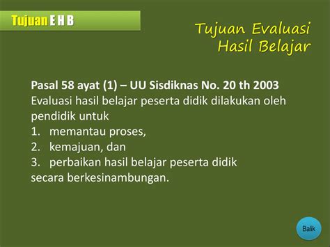 Evaluasi Hasil Belajar Ppt Download