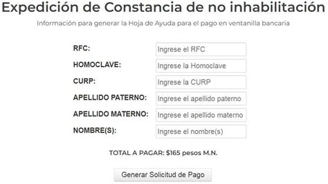 Constancia De No Existencia De Registro De Inhabilitacion En Mexico