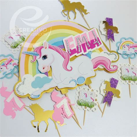 Unicorn CakeTopper Topper Cake Unicornio Aplicación para Pastel y