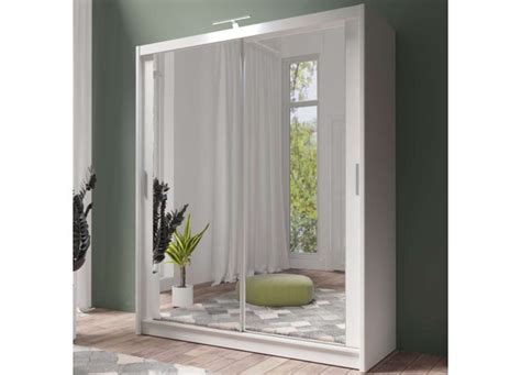 White Sliding Door Wardrobe With Mirrors 120cm 150cm 180cm 203cm