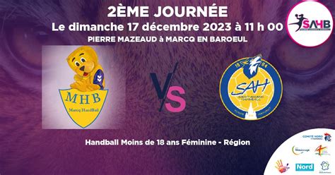 17 décembre 2023 MARCQ EN BAROEUL vs ST AMAND LES EAUX handball Moins