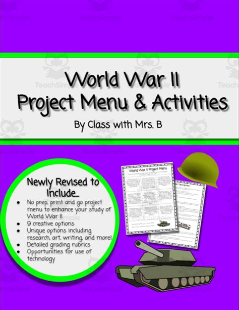 World War II Project Menu + Activities by Teach Simple