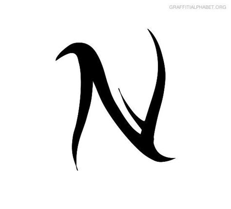 N Dr Odd Tattoo Alphabet Stencil Font N Letter Design