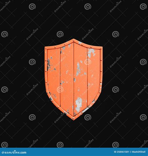 Iron Shield With Damaged Orange Painting Warrior Shield Medieval