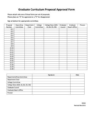 Fillable Online Tamuk Graduate Curriculum Proposal Approval Form