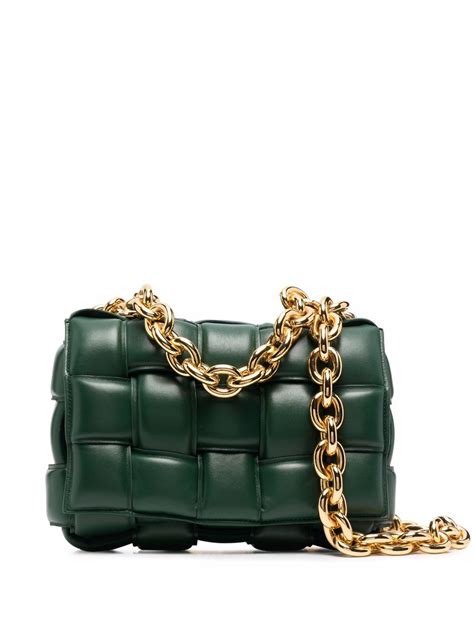 Bottega Veneta The Chain Cassette Leather Shoulder Bag In Green Modesens