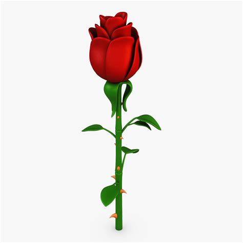 Cartoon Rose Flower V 1 3d Model Cgtrader