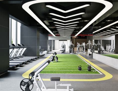 Premium Photo | Modern gym interior in 3d illustration