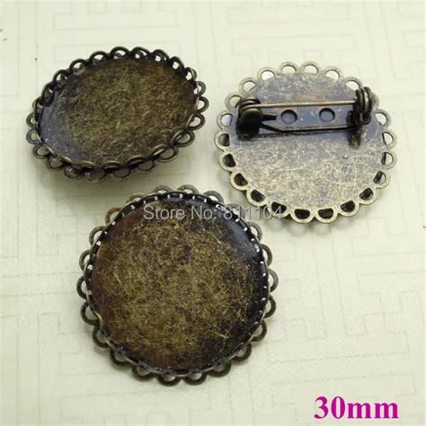 Mm Antique Bronze Plated Brass Blank Double Round Bezel Tray Cabochon