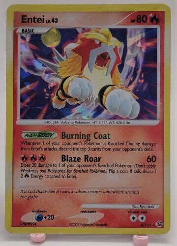 Pokemon Tcg Entei Secret Wonders Cracked Ice Holo Ebay