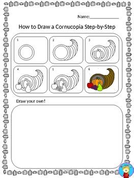 How to Draw a Cornucopia Step-By-Step English and Spanish by How-To Guru