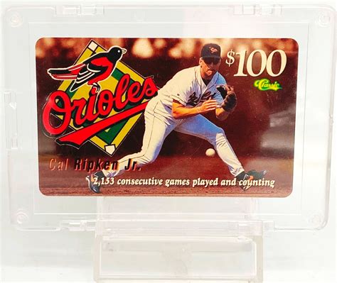 Vintage 1996 Classic Pre Paid 100 Phone Card Cal Ripken Jr 01201593