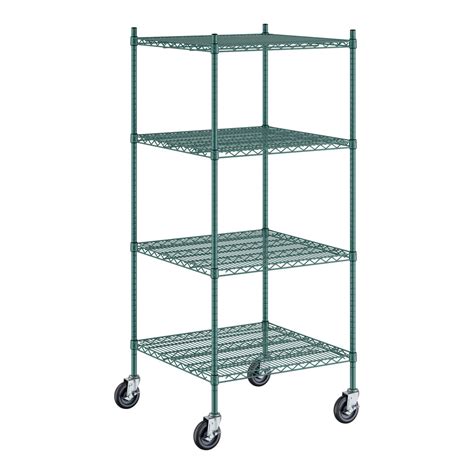 Regency X X Nsf Green Epoxy Mobile Wire Shelving Starter