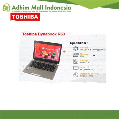 Jual Laptop Toshiba R63 Gen5 Intel Core I5 Ram 4gb 256gb Ssd