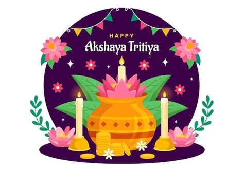 Premium Vector Akshaya Tritiya Festival Illustration With A Golden