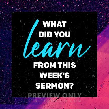 What Did You Learn From This Week S Sermon Social Media Graphics