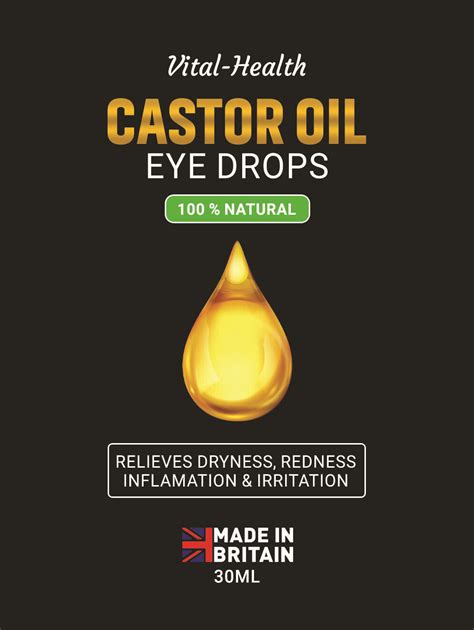 Castor Oil Eye Drops Organic 💗 Large 30ml💗pharmaceutical Grade Not