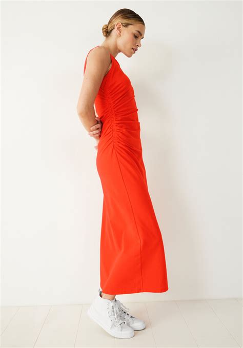 Sleeveless Judy Jersey Midi Dress Orange Hush