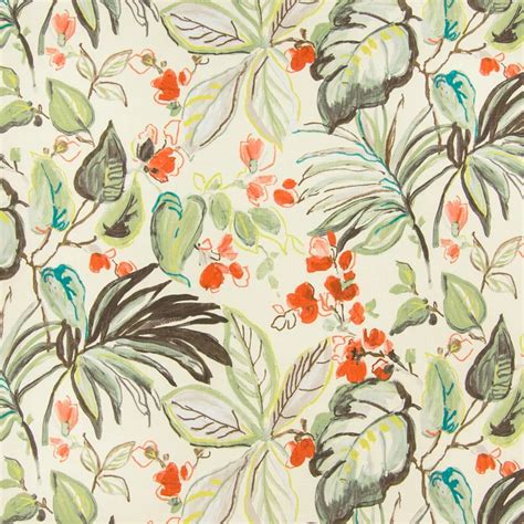 Sunset Green Contemporary Print Upholstery Fabric By The Yard