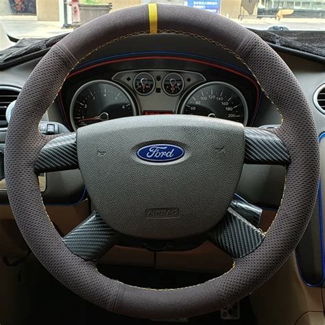 Custom Car Steering Wheel Braid Cover Suede 100 Fit For Ford Kuga 2008