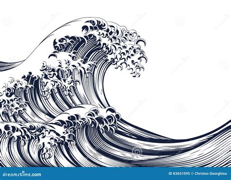 Japanese Waves Drawing