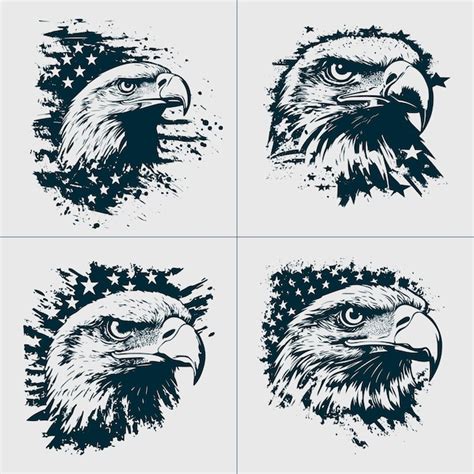 Premium Vector Eagle With Usa Flag Svg Png Files Patriotic