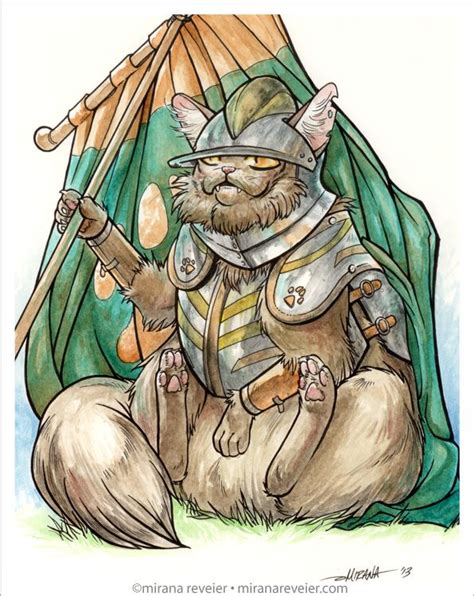 Medieval Cat Series 3 The Flag Bearer Cat Art Medieval Bearer