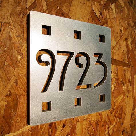 Custom Mission Square House Number Sign In Aluminum