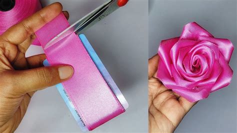 DIY Satin Ribbon Flower Making Ideas Ribbon Ka Phool Banana Ribbon