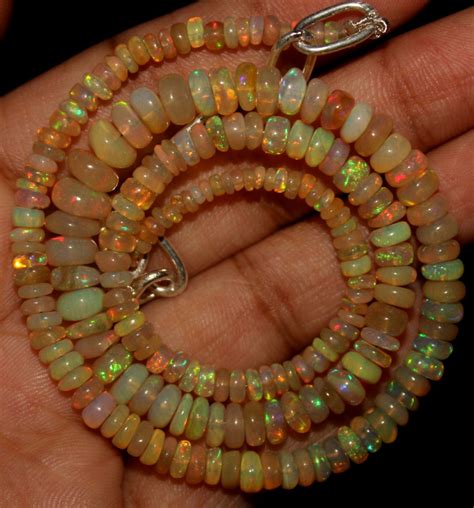 49 Crt Natural Ethiopian Welo Opal Beads Necklace 771