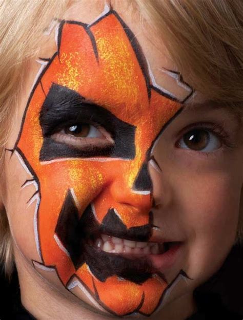 Pumpkin Face Paint Face Painting Halloween Pumpkin Face Paint Cool Halloween Makeup