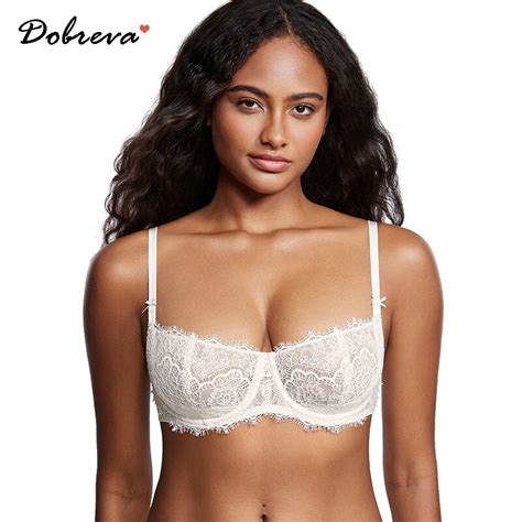 Dobreva Women S Balconette Push Up Bra Sexy Lace Plus Size Bras See