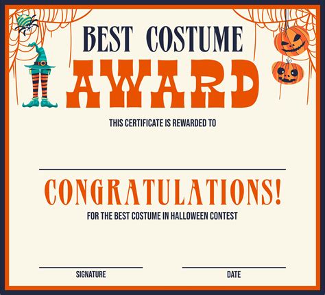 Halloween Costume Certificates 15 Free Pdf Printables Printablee