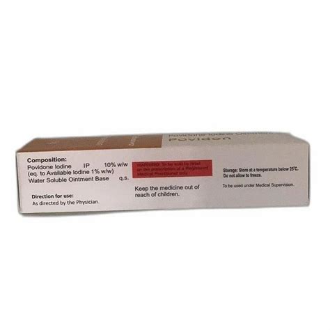 Composition 10 Povidone Iodine Ointment For Hospital Packaging Size