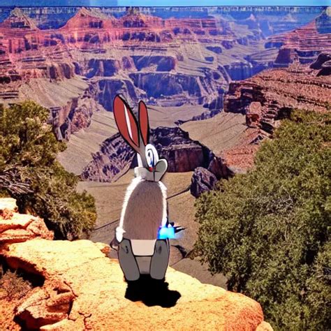 Photo Of Bugs Bunny In Front Of The Grand Canyon Stable Diffusion